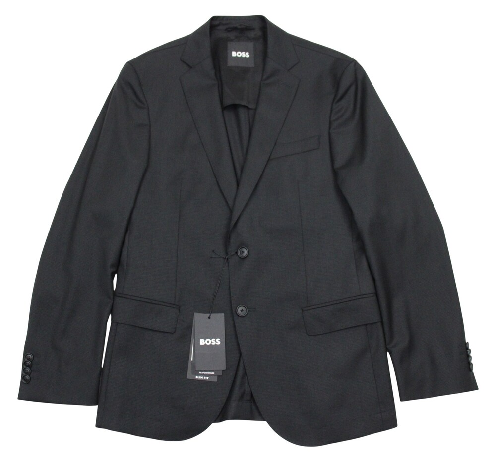 Hugo Boss Suit 34 R Mens Black Wool Slim Fit Neight Byte 2 Piece NWT 2 Button